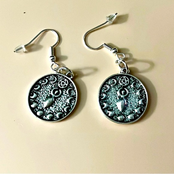 TombStoner Mystiques Jewelry - Phases of the Moon For Mother Earth Earrings
